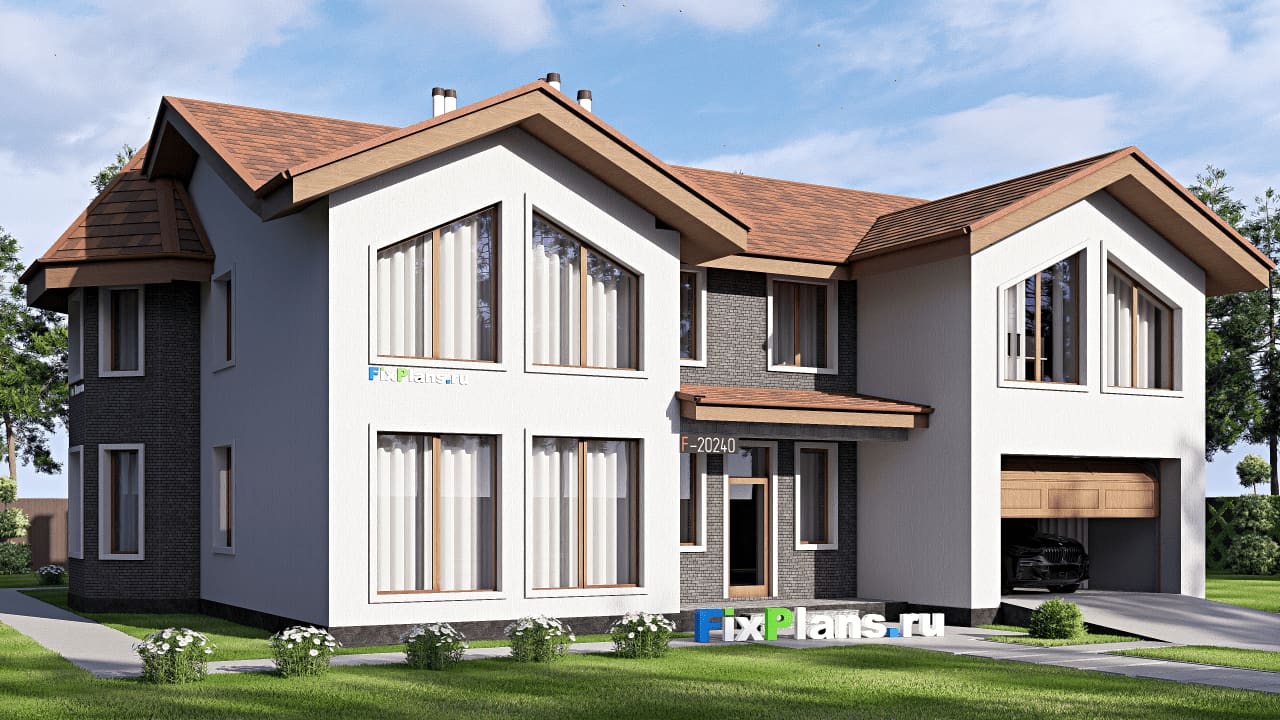 Двухэтажный дом F-20240 — фасад