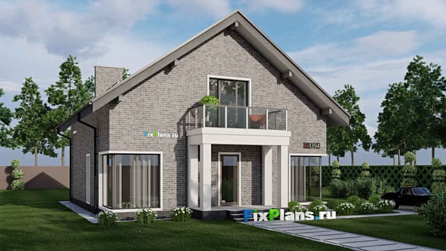 Одноэтажный дом с мансардой  F - 1394
