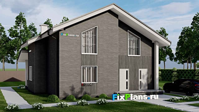 Одноэтажный дом с мансардой  F-3914